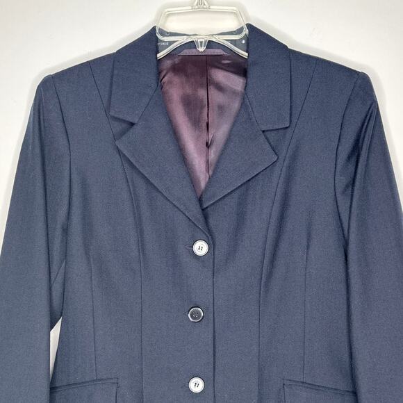 Vtg Y2K Beaufort Riding Apparel Charcoal Herringbone Equestrian Blazer small - Picture 3 of 14
